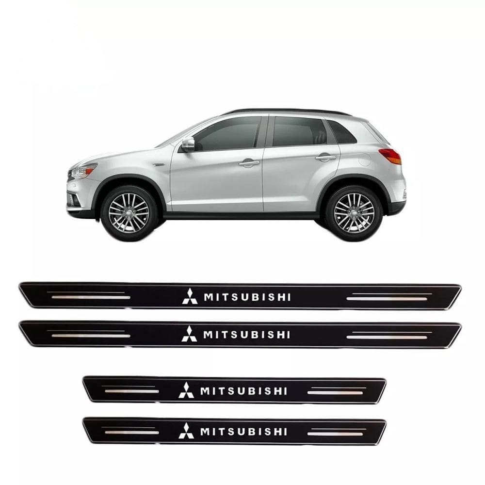 Soleira De Porta Mitsubishi Preto Platinum 8 Peças