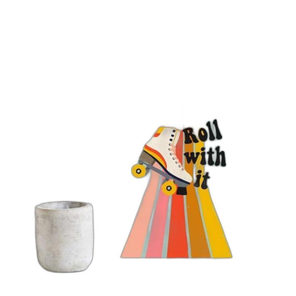 Quadro Patins Retrô 33x24cm - Moldura Madeira Preta