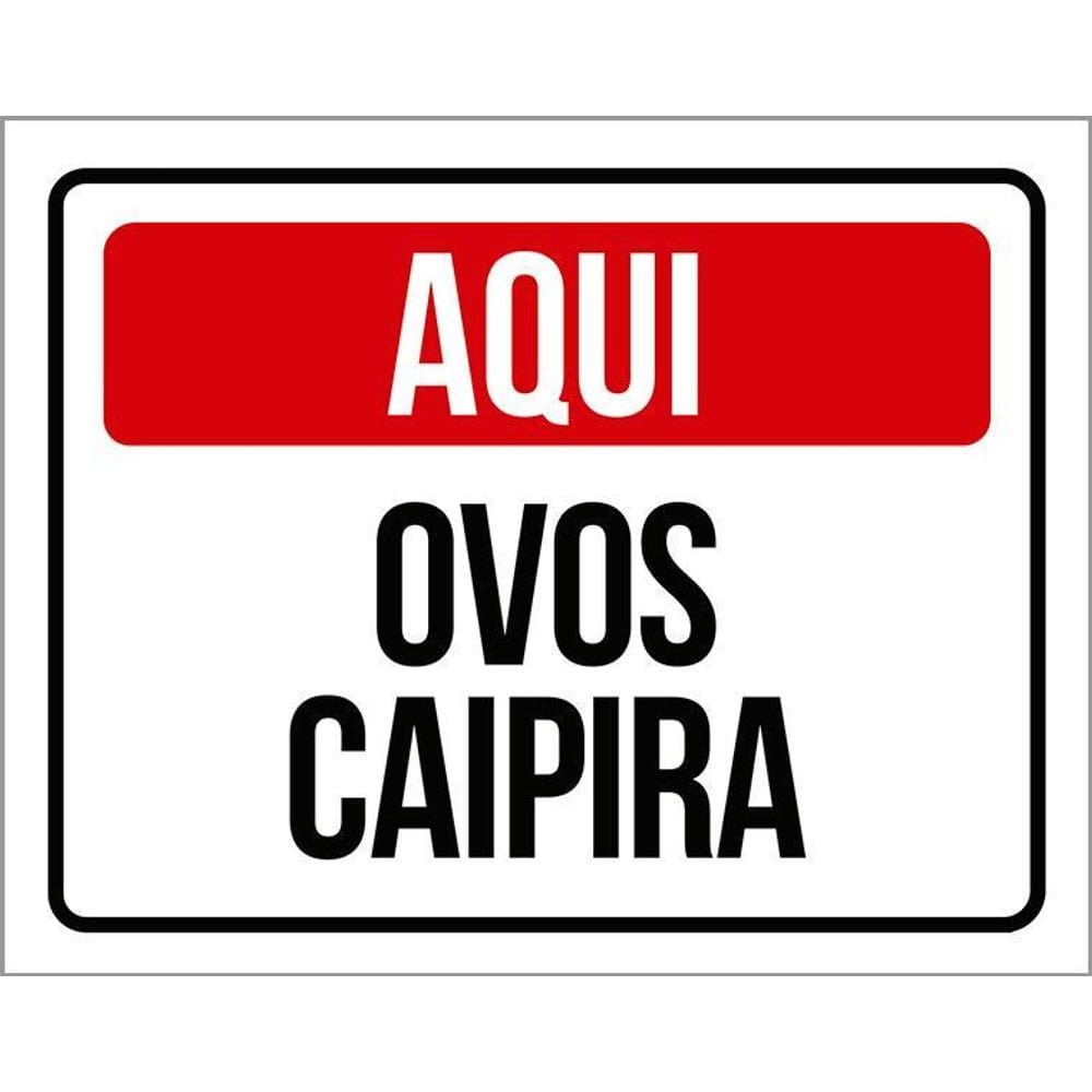 Placa Vendo Ovos Caipiras - Placa De Sinalização Venda 27X35