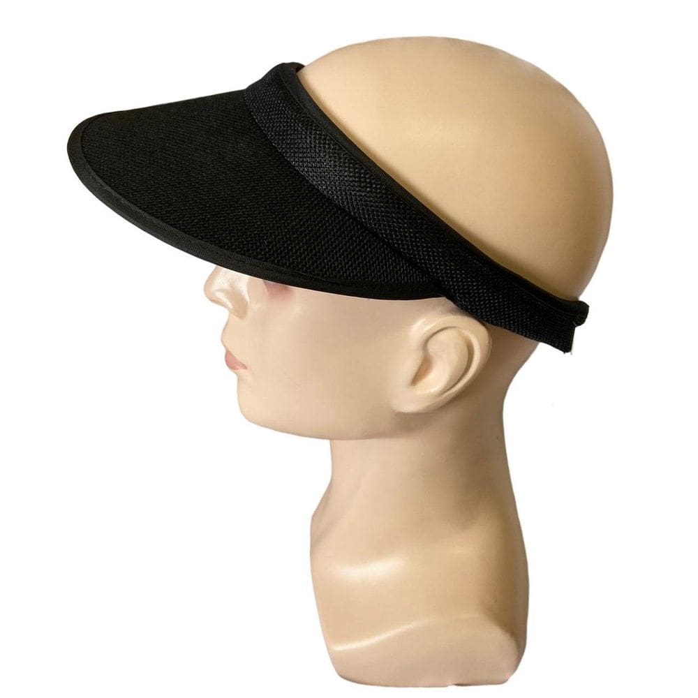 Viseira Tiara Arco Preto Aba 12cm com Elástico Praia Verão