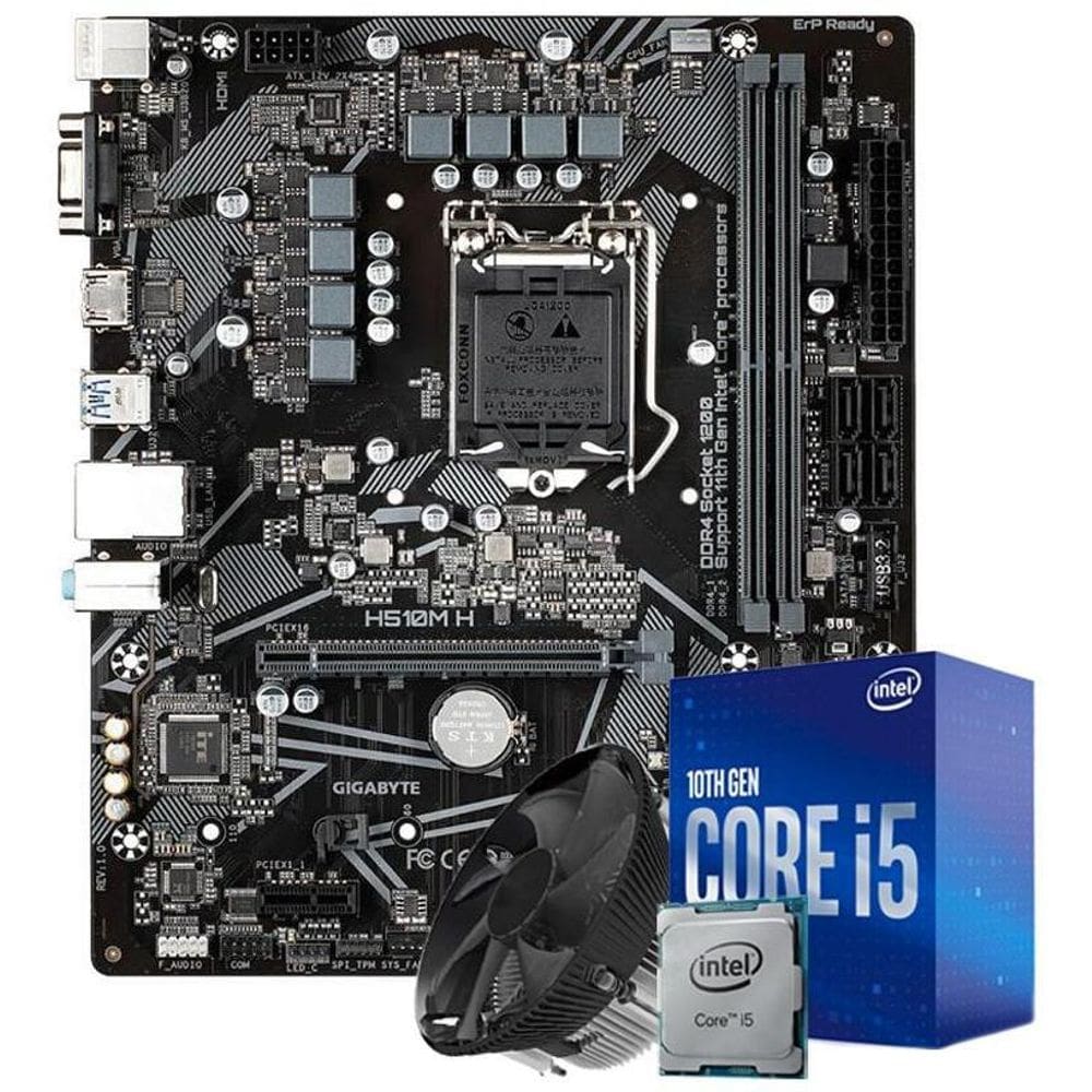 Kit Upgrade Placa Mãe H510 Intel Core I5 10400F E Cooler