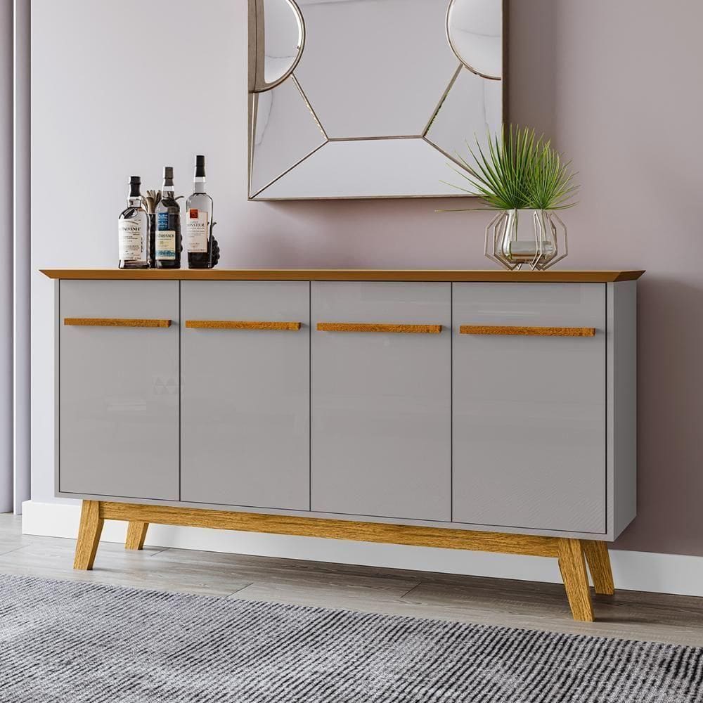 Aparador Buffet Sala De Estar Opala 4 Portas /off White