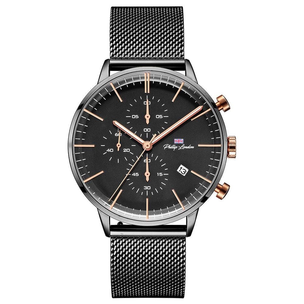 Relógio Philiph London Pl80251613M Pr N Cronógrafo Black