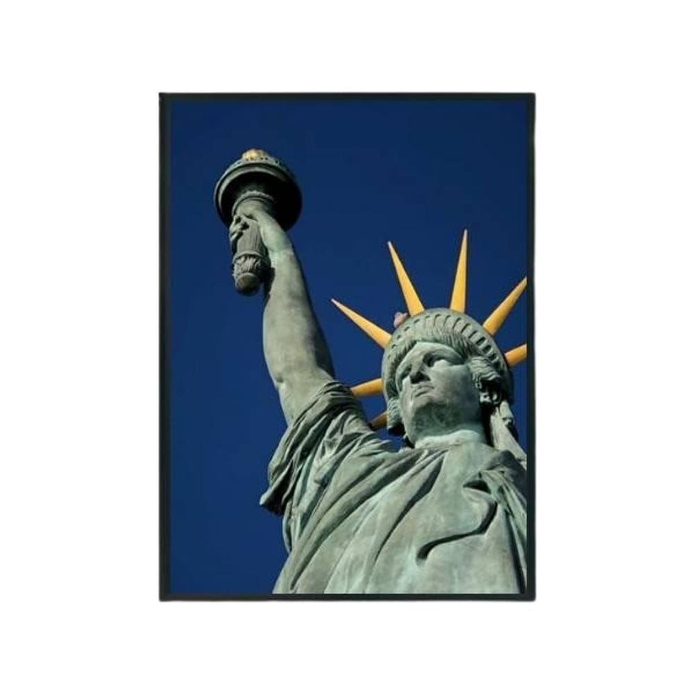 Quadro Decorativo Colorida Estátua Liberdade Vidro 24X18Cm