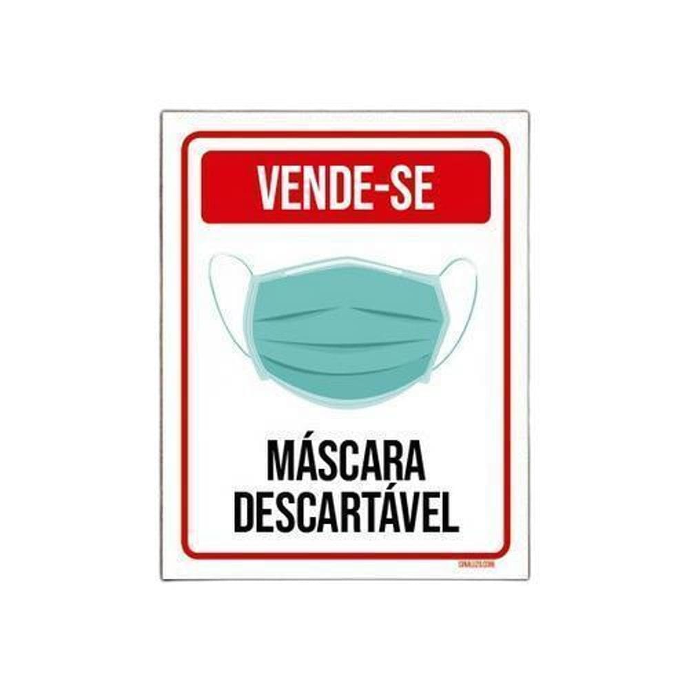 Kit 5 Placas Cuide-Se Vende-Se Máscara Descartável