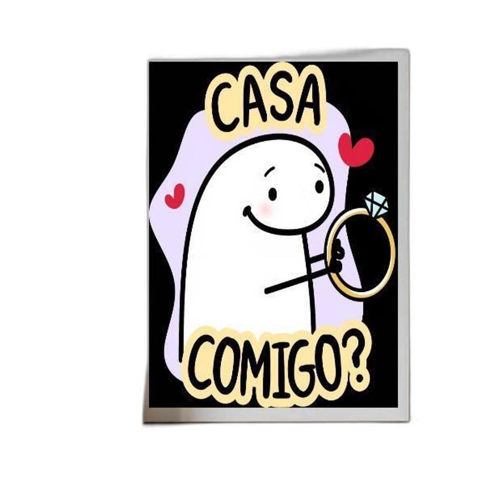 Quadro Pedido Casamento Casa Comigo 24X18Cm - Com Vidro