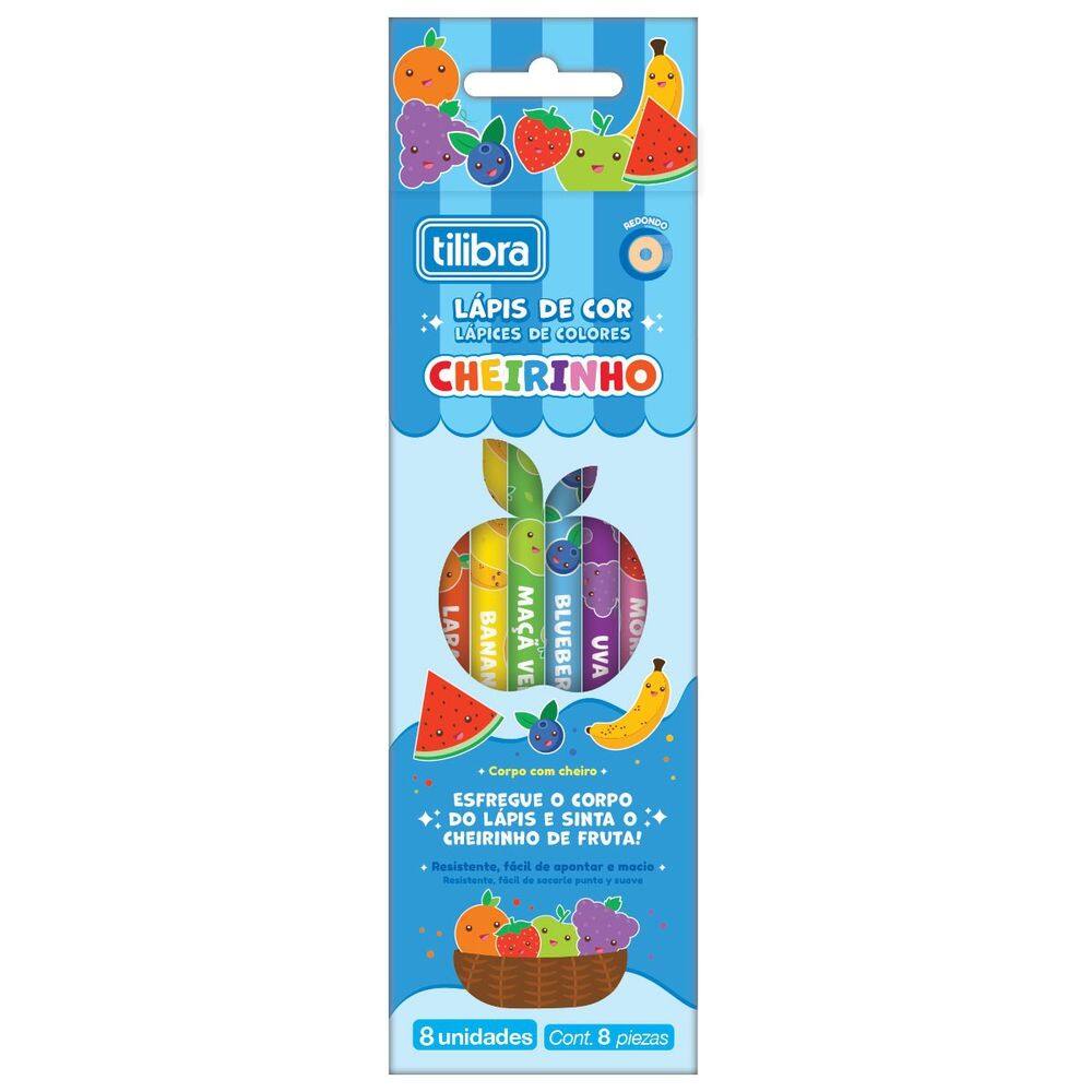 Lápis de Cor Corpo com Cheirinho - 8 Cores - Tilibra