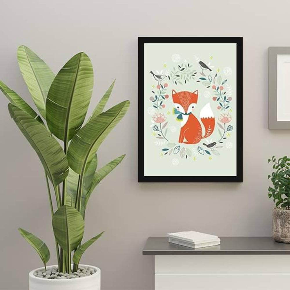 Quadro Decorativo Ilustração Infantil Raposinha