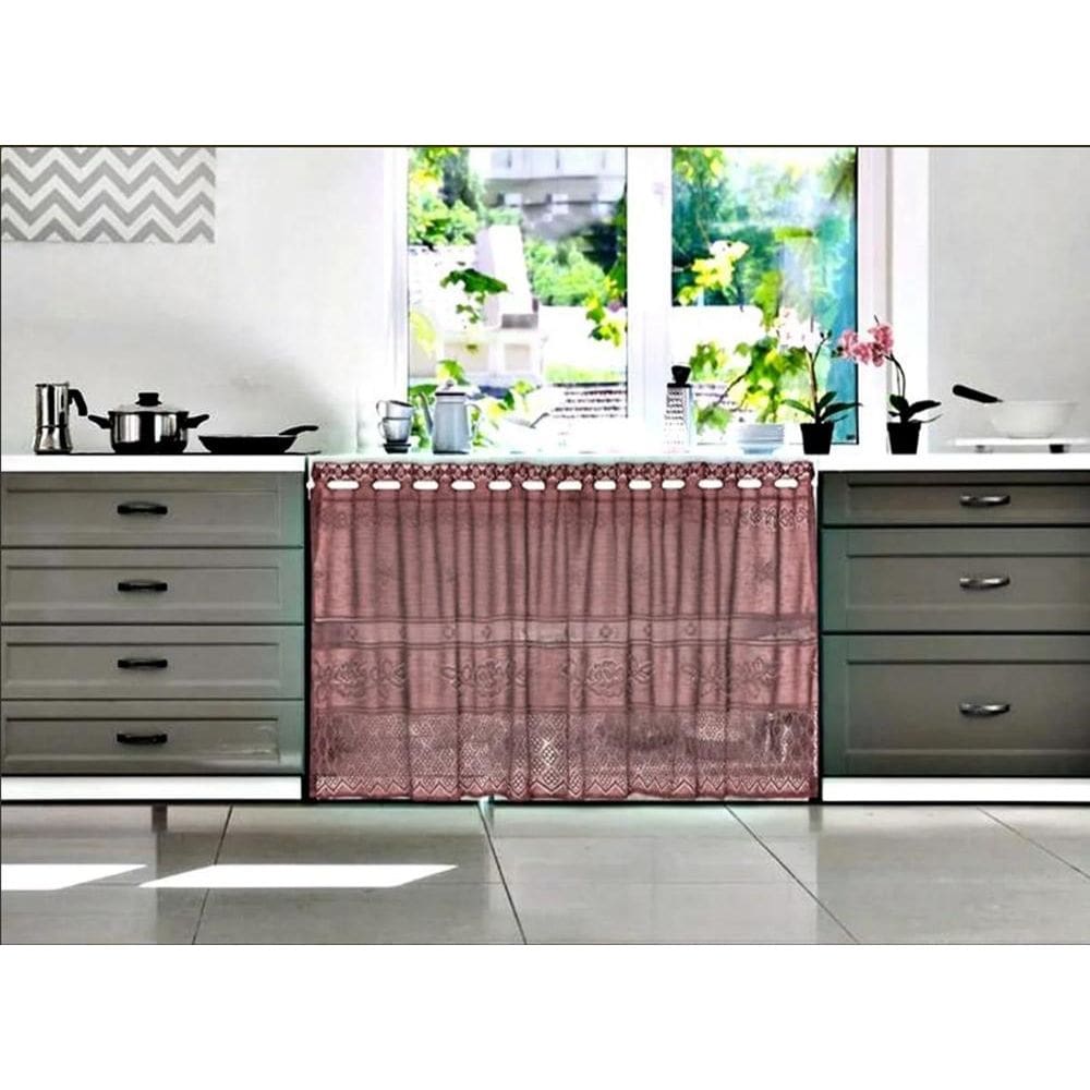 Cortina Pia/Vitro Renda Color Retro 2,00X0,80 Rose