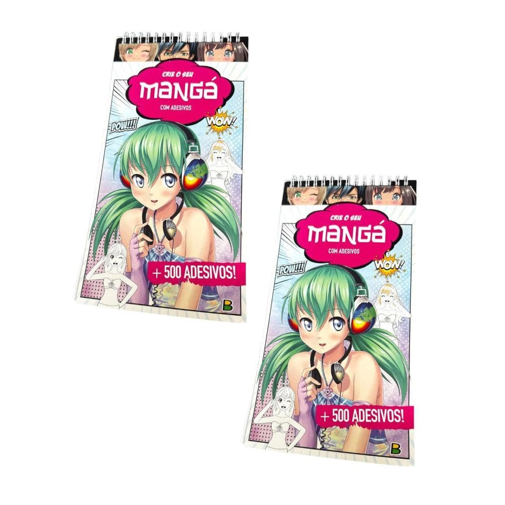 Kit 3N Crie Seu Manga Com Adesivos Espiral Figurinhas Montar