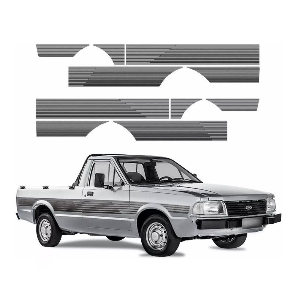 Adesivo Faixa Ford Pampa 90 - Prata Pp90Pt