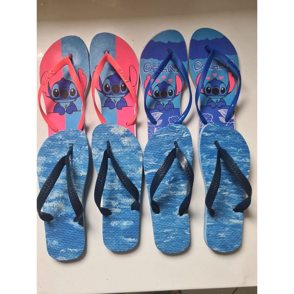 4 Pares De Chinelos Aduto Estampado E Tradicional