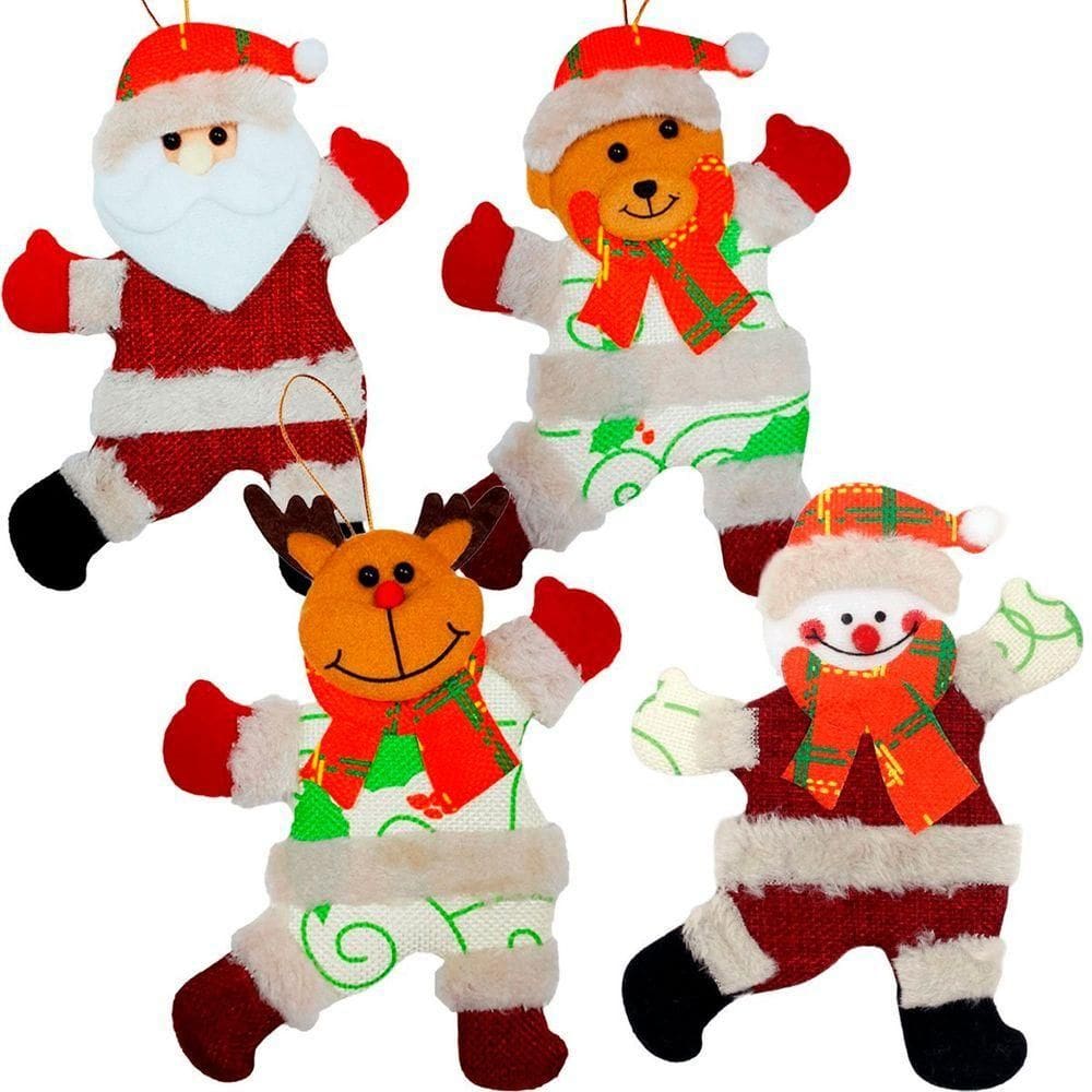 Kit 32 Pendente árvore Natal Noel Rena Urso Boneco Neve 19cm
