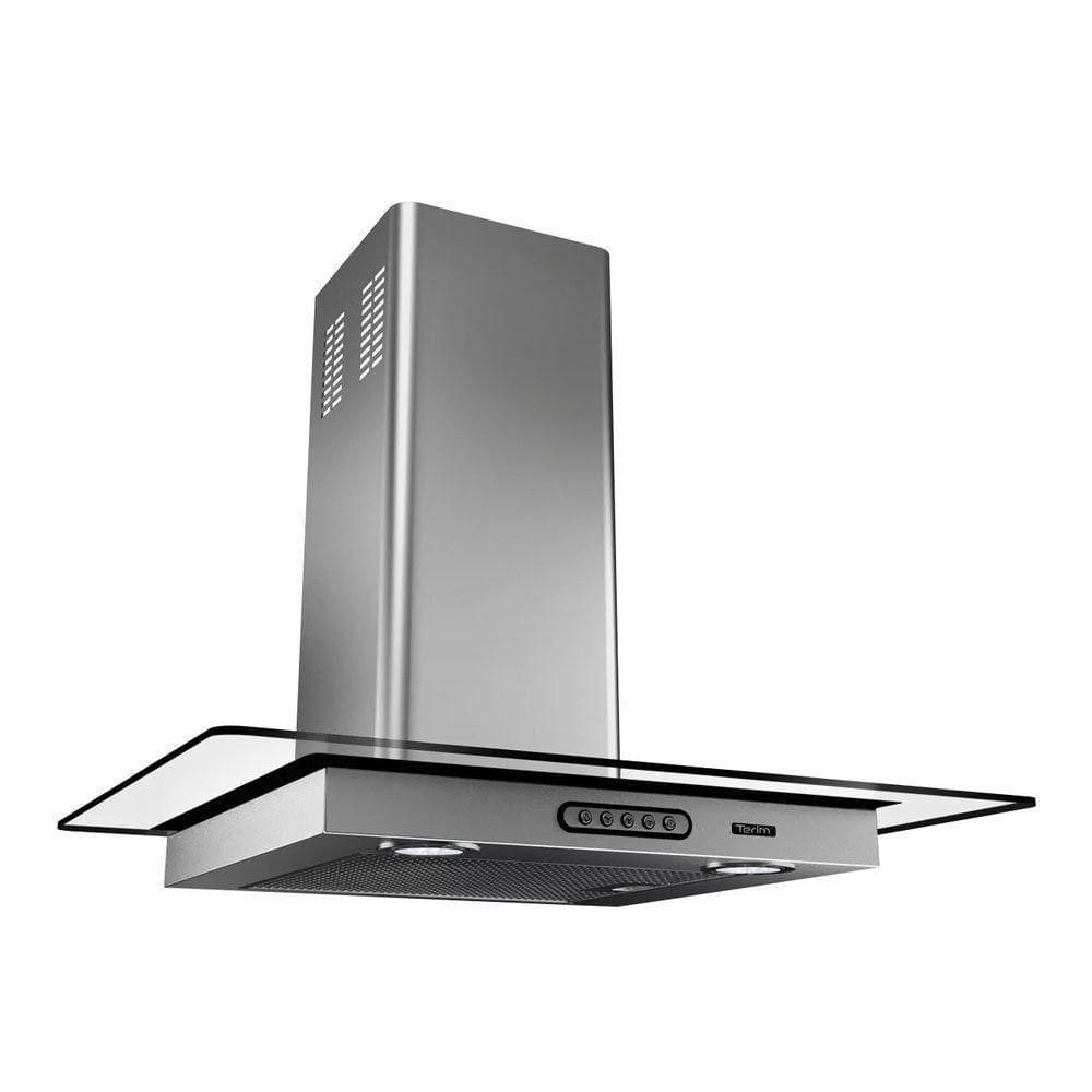 Coifa Vidro Reto Parede Inox 70cm-5 Bocas Terim 220V