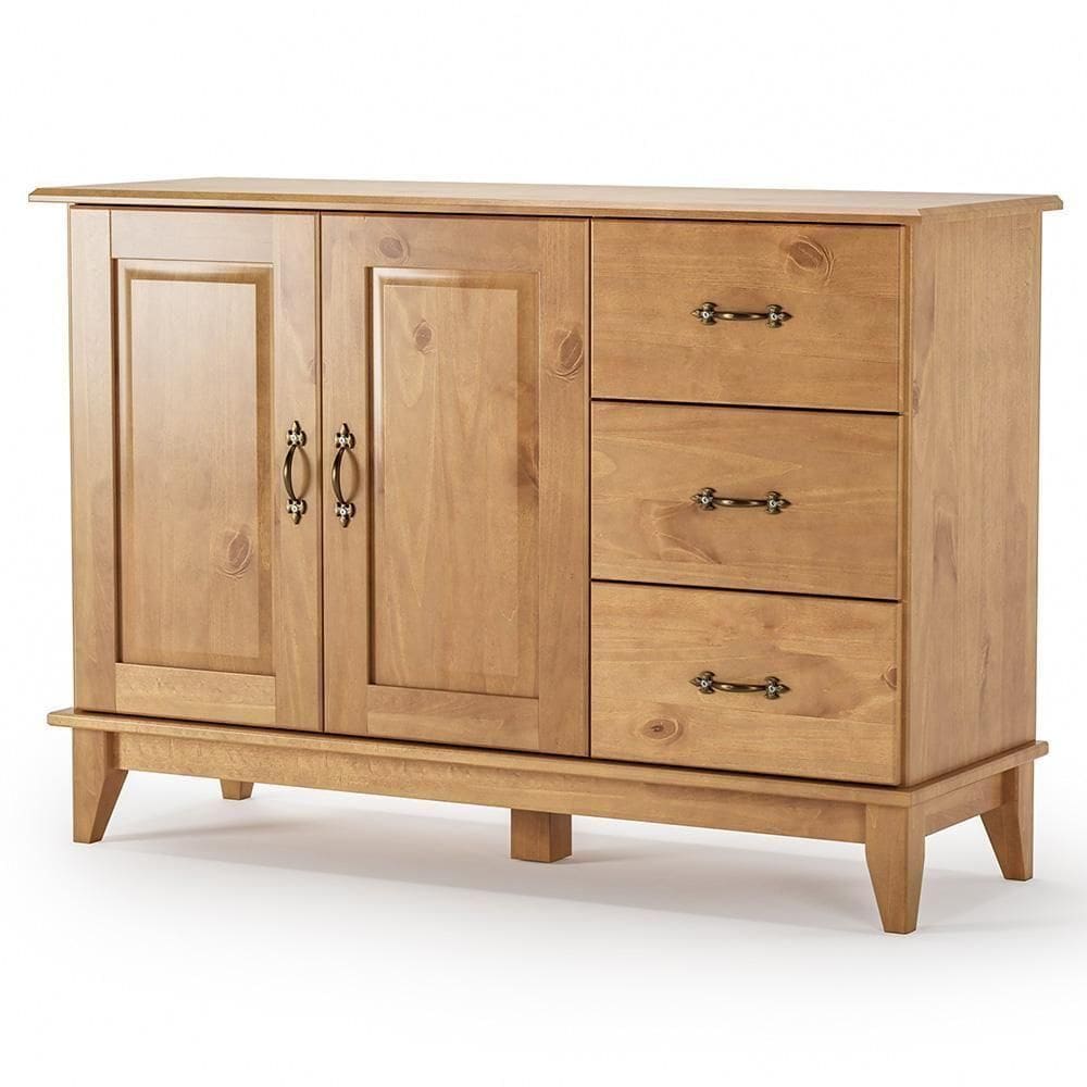 Buffet Para Sala De Jantar 120cm Madeira Maciça Lira M06 Carvalho Fosco - Lyam Decor