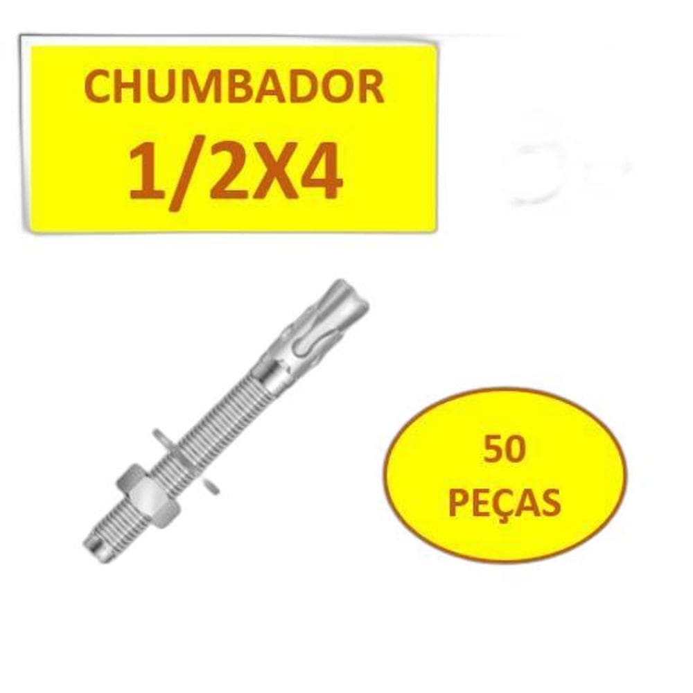 Chumbador Parabolt Cba 1/2 X 4 Pbc Zincado 50 Peças