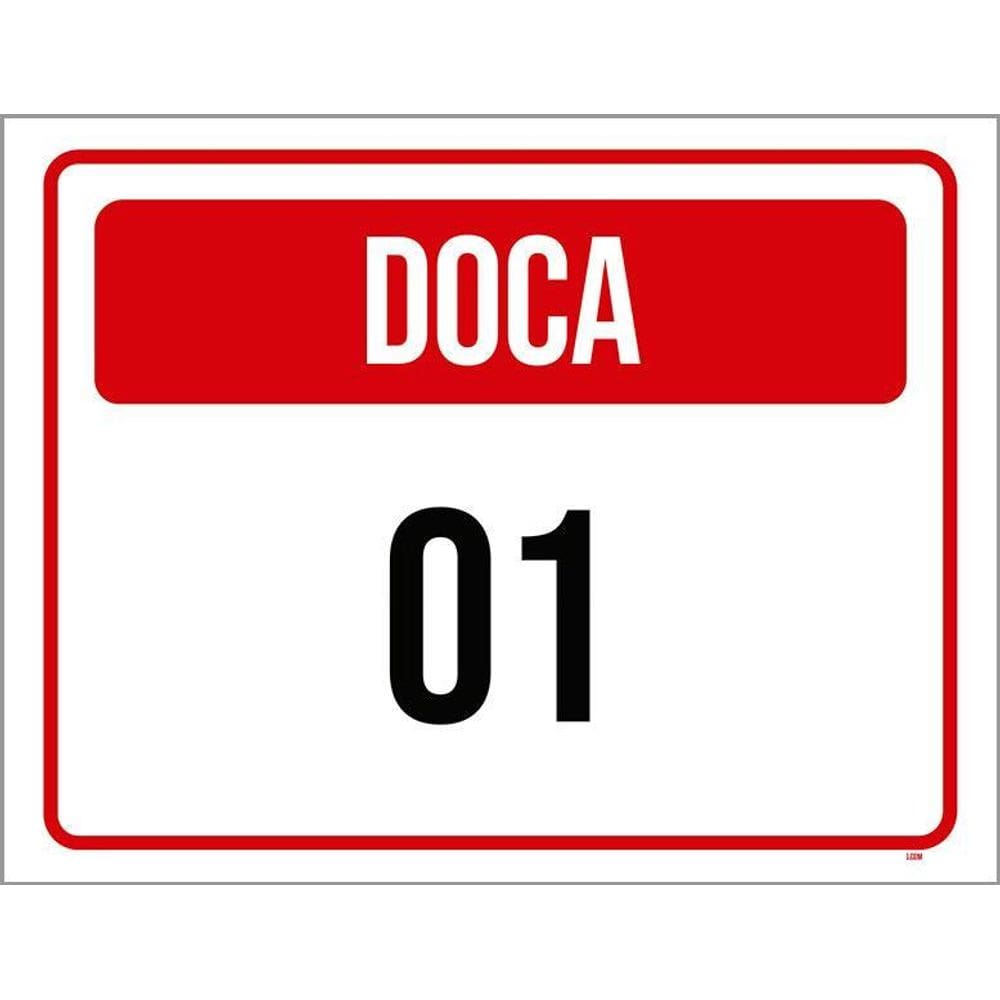 Placa Sinalização - Doca 01 36X46