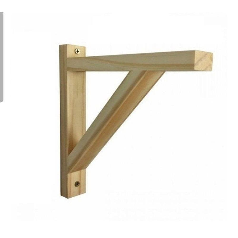 Mão Francesa De Madeira Pinus + Buchas E Parafusos 20X20Cm