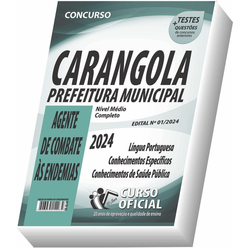 Apostila Carangola - Mg - Agente De Combate Às Endemias