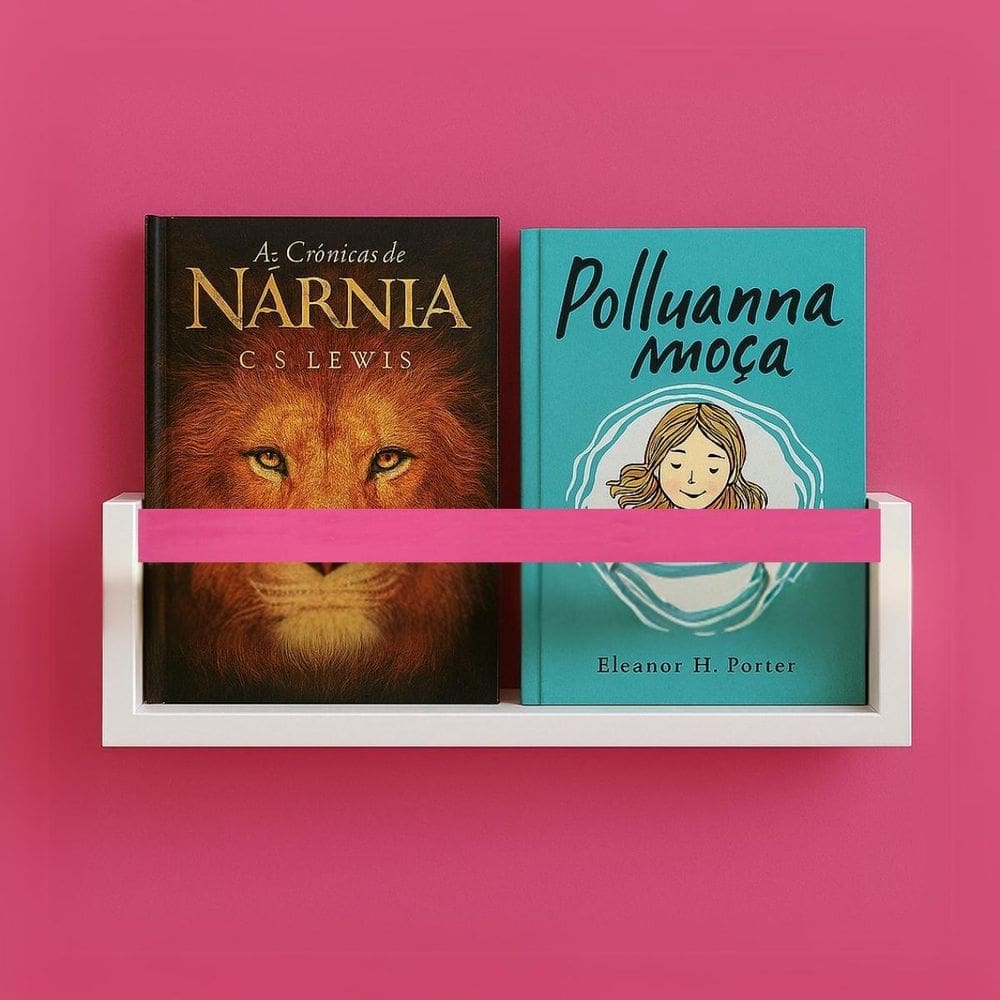 Prateleira Estante Branca De Ripa Rosa 40Cm