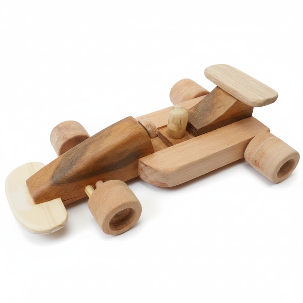 Carrinho Corrida F1 Médio Madeira Natural 13x19 brinquedo infantil