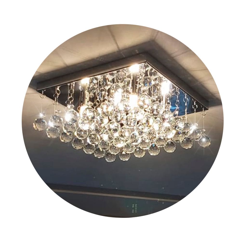 Lustre de cristal verdadeiro base 20x20 cm e altura 10 cm