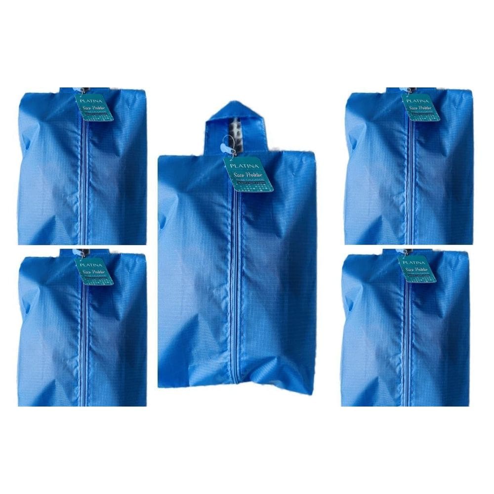 5 Bolsa Porta Sapato Viagem Tenis Calçado Roupa Mochila Azul