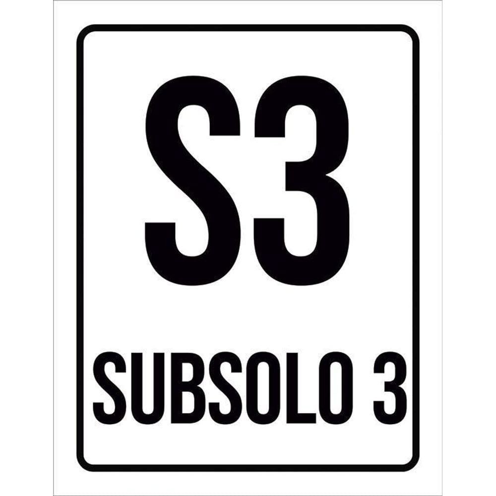 Kit 3 Placas Sinalização Ambiente Indicativo S3 Subsolo 3