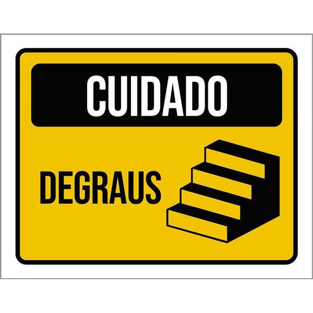 Kit 3 Placas Cuidado Degraus