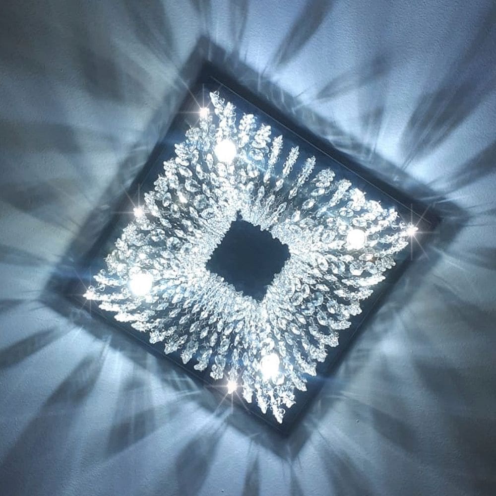 Lustre Para Sala Quarto de cristal legítimo base inox 30x30 cm