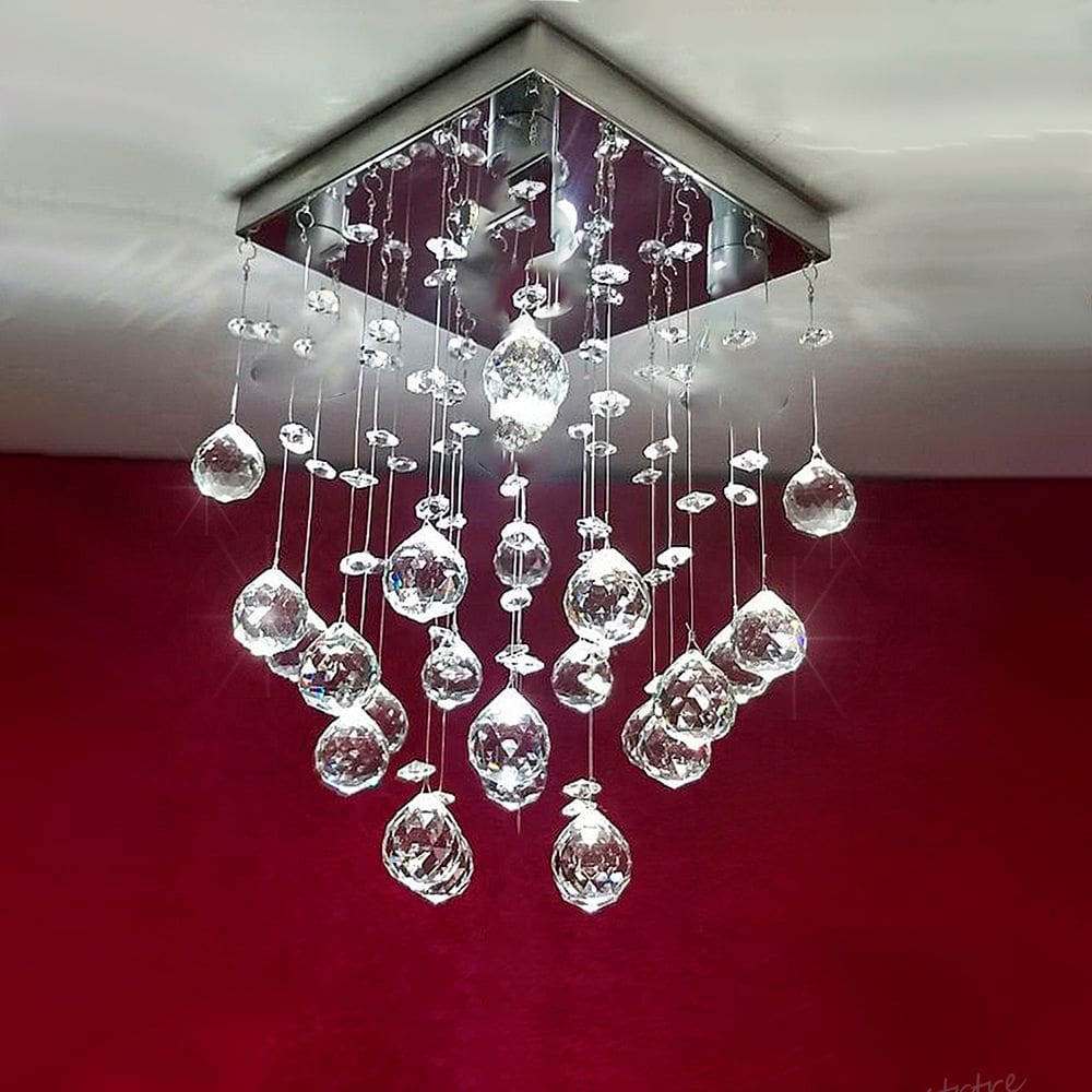 Lustre de Cristal Legítimo Base Inox Soquete Comum E27