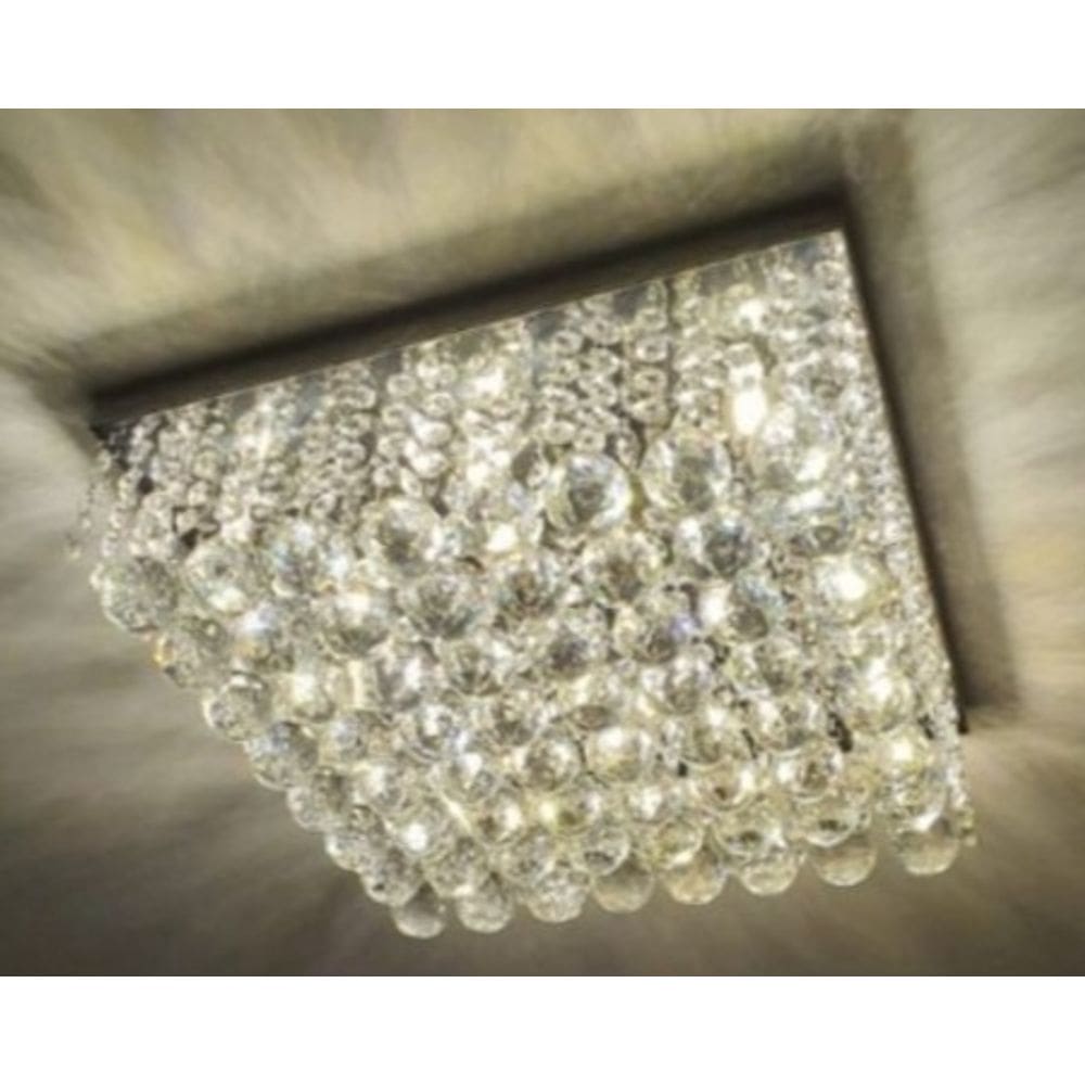 Lustre Para Sala Quarto De Cristal K9 Legítimo 40x40 Cm