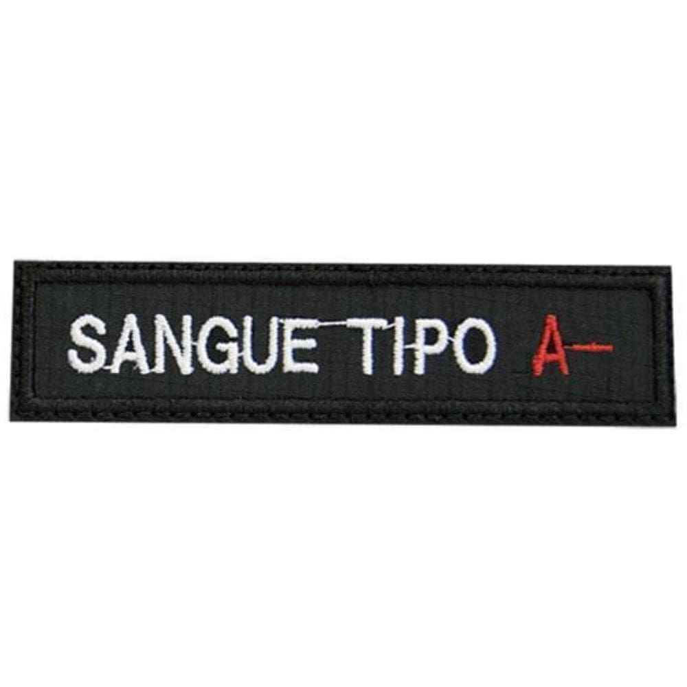 Patch Bordado Tipo Sanguineo A- Com Fecho De Contato