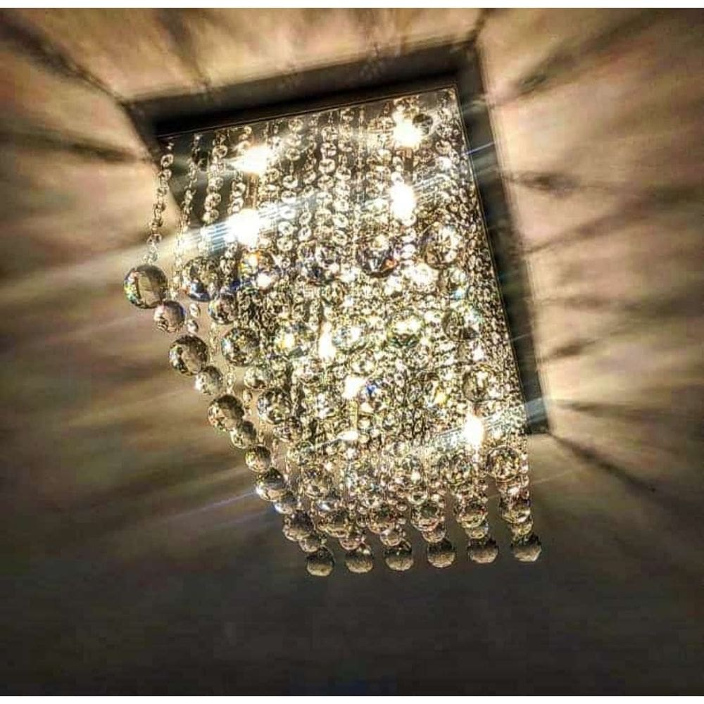 Lustre de Cristal Legítimo 60x30 Cm para Sala, Quarto - Transparente