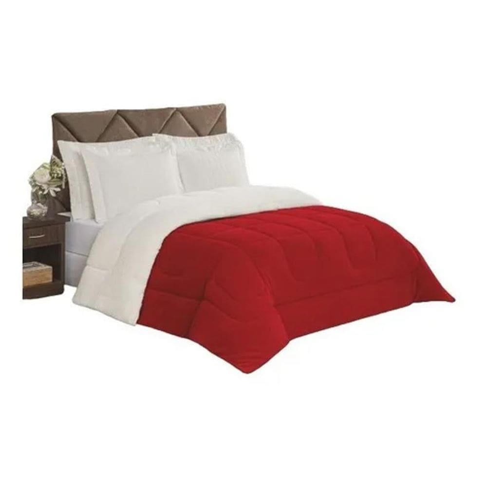 Coberdrom Casal Queen Sherpa Edredom Cobertor Pele Carneiro