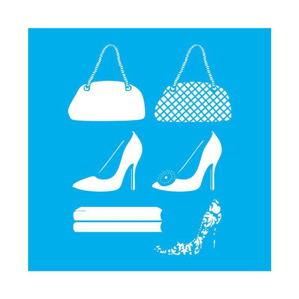 Stencil Tamako Sapatos Bolsas - 30X30Cm - Ref 9590