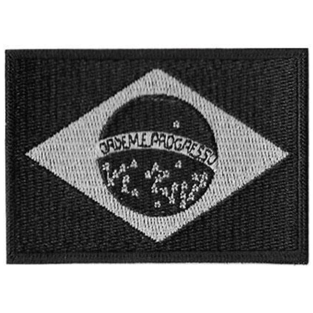 Patch Bordado Bandeira Do Brasil Negativa Com Fecho Contato