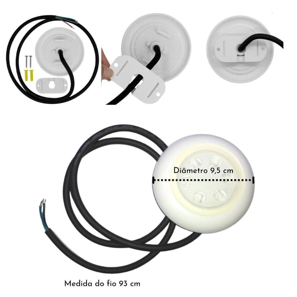 Kit 2 Luminárias Lâmpadas Luz Led Rgb 12V Piscina 9W Módulo