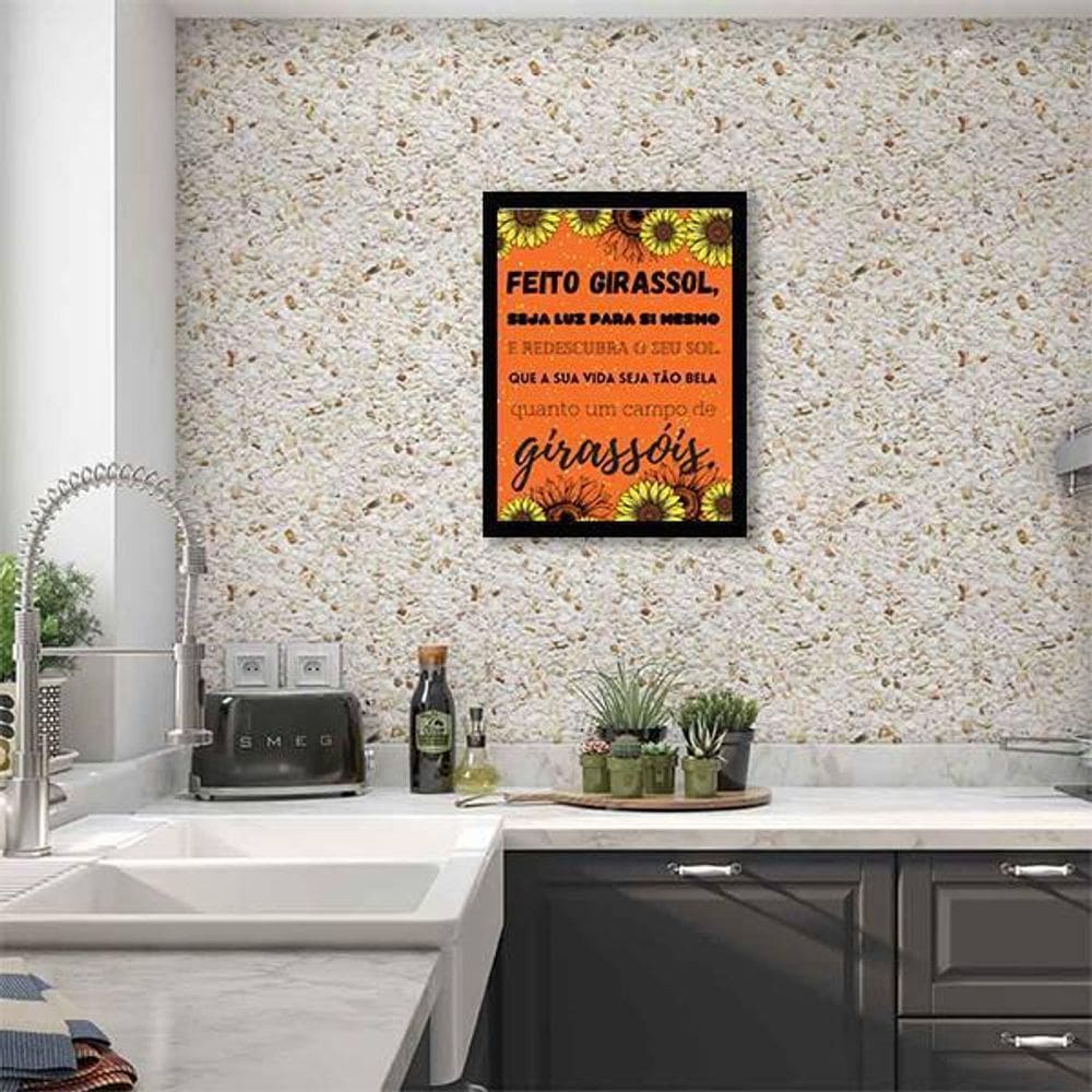 Quadro Decorativo Feito Girassol 45X34Cm