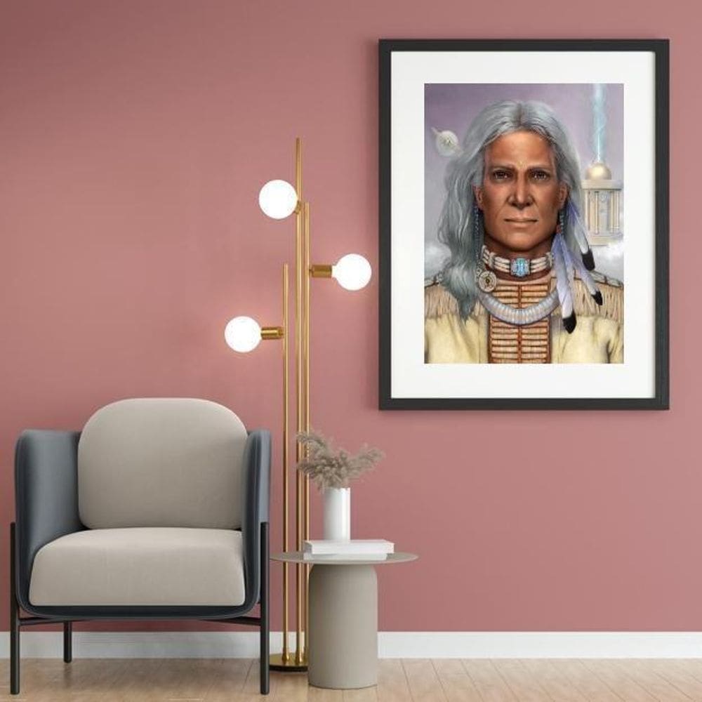 Quadro Caboclo Pena Branca - 60X48Cm