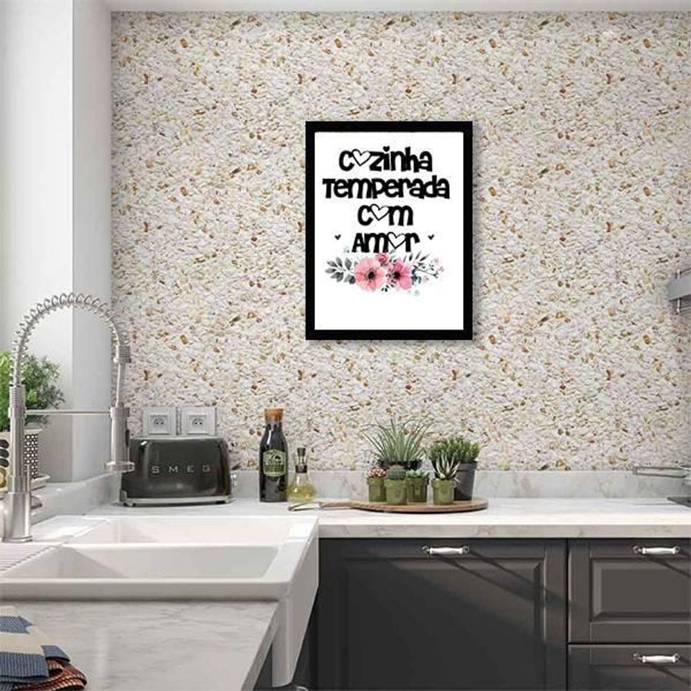 Quadro Decorativo Cozinha Temperada Com Amor
