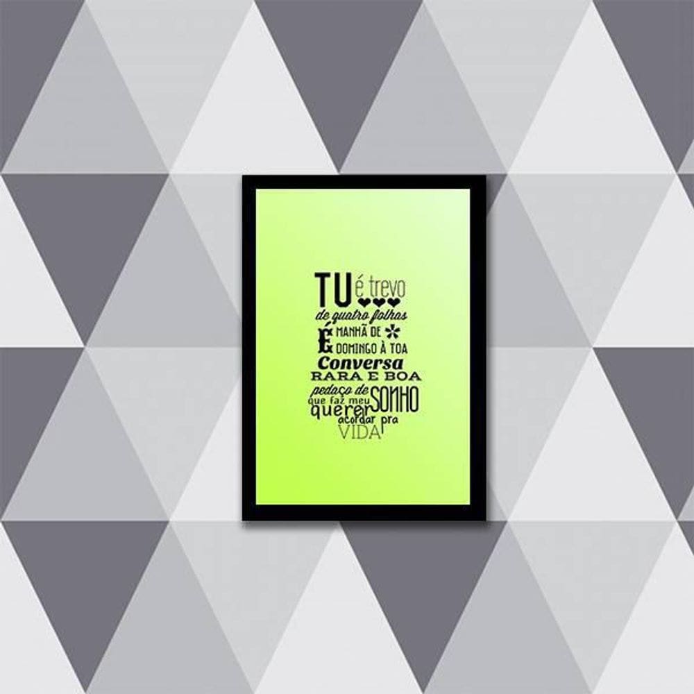 Quadro Decorativo Tu É Trevo De Quatro Folhas 45X34Cm