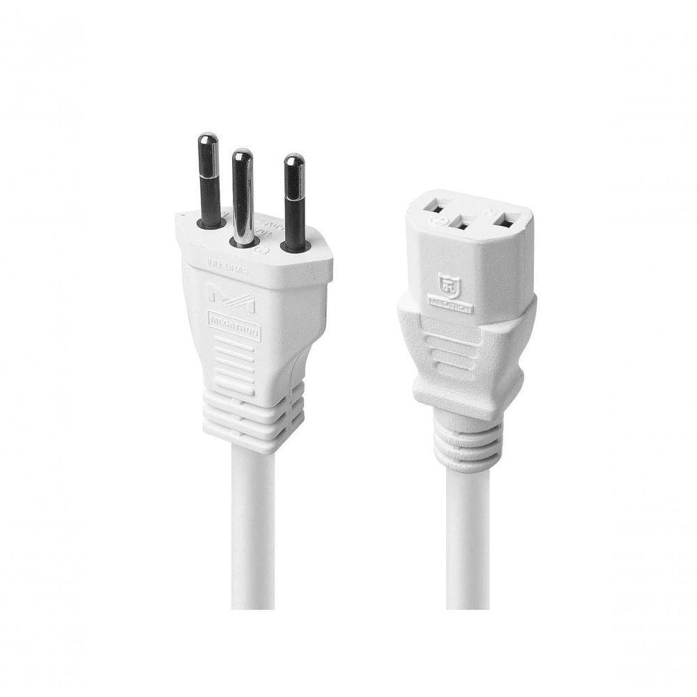 Cabo De Força Tripolar Para Fonte Branco 3x0,75 Mm 250v - 2 Mts (10 Un) - Pc / 10