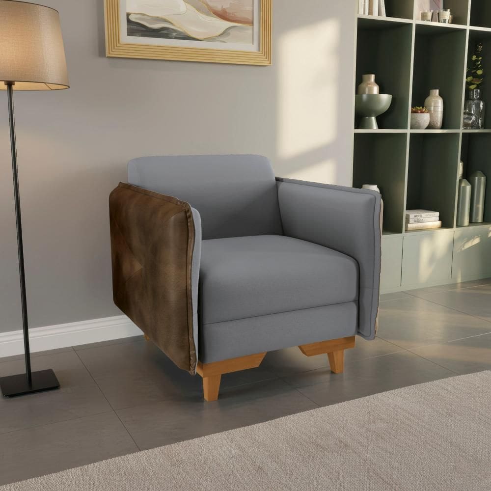 Poltrona Belinda Kappesberg Veludo Titanio