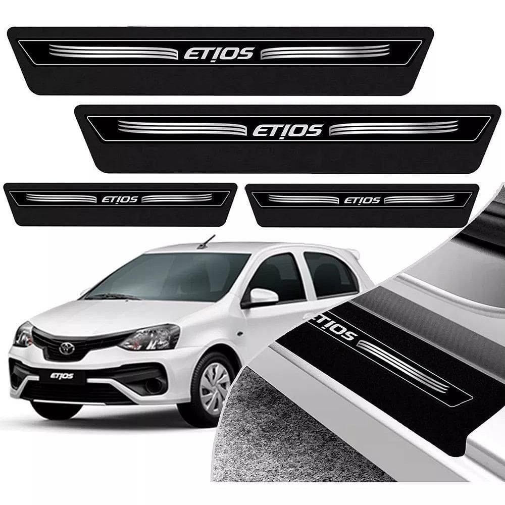 Soleira De Porta Etios Preto Platinum 8 Peças