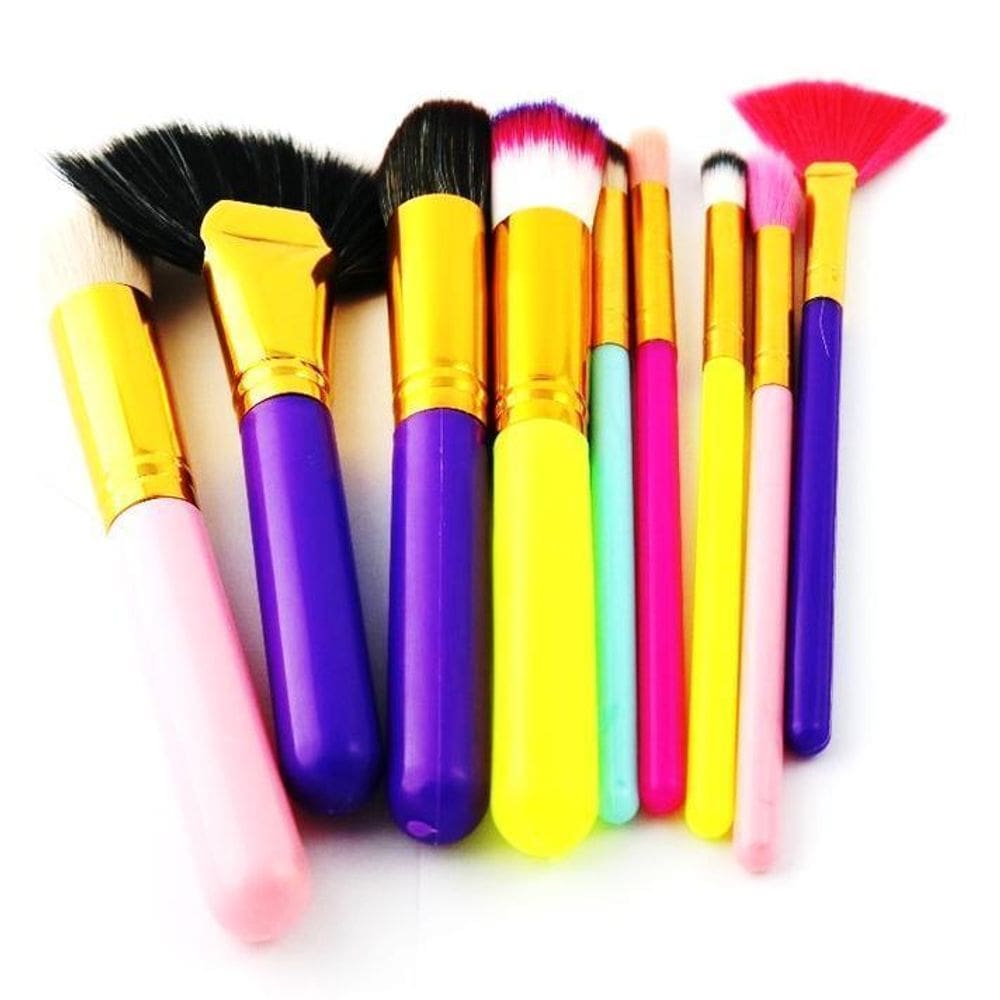 Kit Pincel Super Macio Para Maquiagem Com 10 Unidades - 15Cm