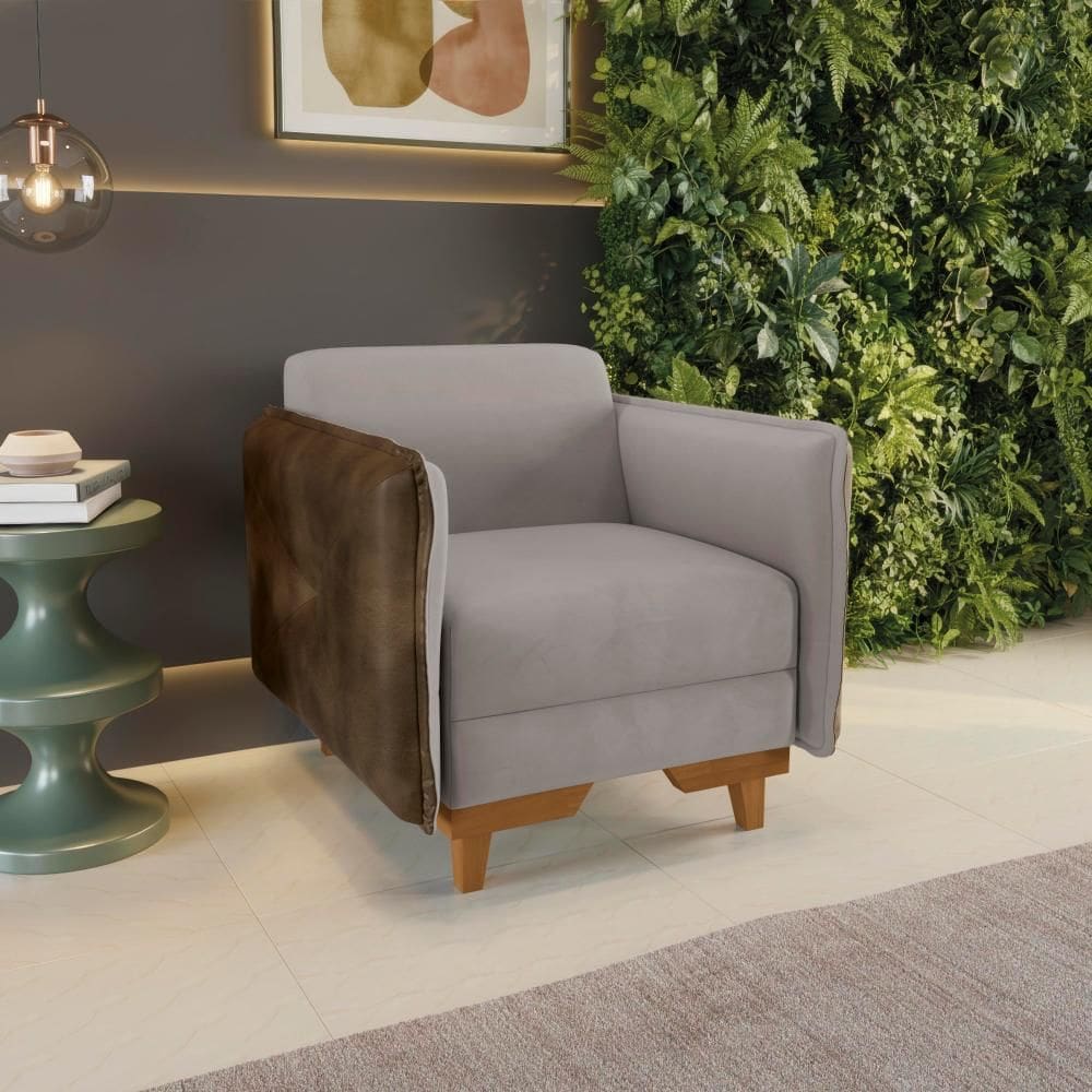 Poltrona Belinda Kappesberg Veludo Cinza