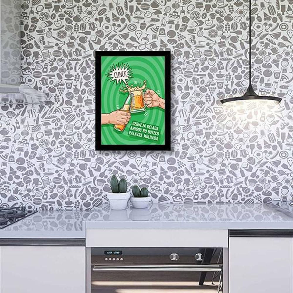 Quadro Decorativo Cerveja Gelada E Amigos No Boteco 45x34cm