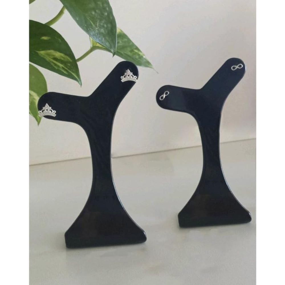 Expositor Acrílico para Brincos Preto 7x4x11cm