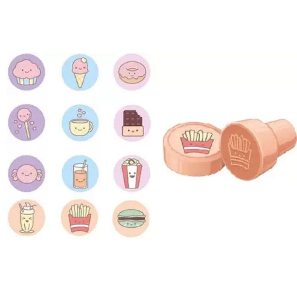 Kit 4 Carimbos Estampados Decorativos Divertido Cis